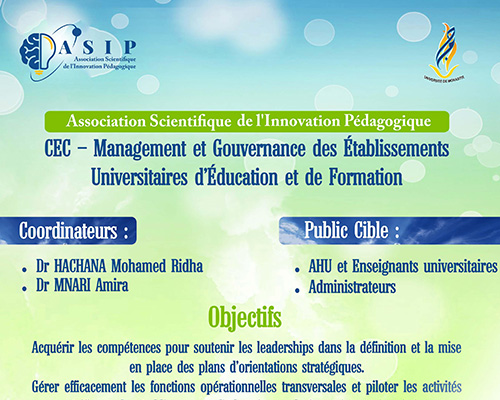 CEC - Management et Gouvernance des Etablissements Universitaires d'Education et de Formation