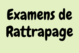 CALANDRIER D'EXAMEN SESSION RATTRAPAGE
